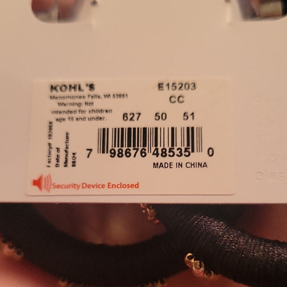 Sonoma Wrapped Black and Gold/silvet Textured Hoop Earrings - Picture 3 of 3